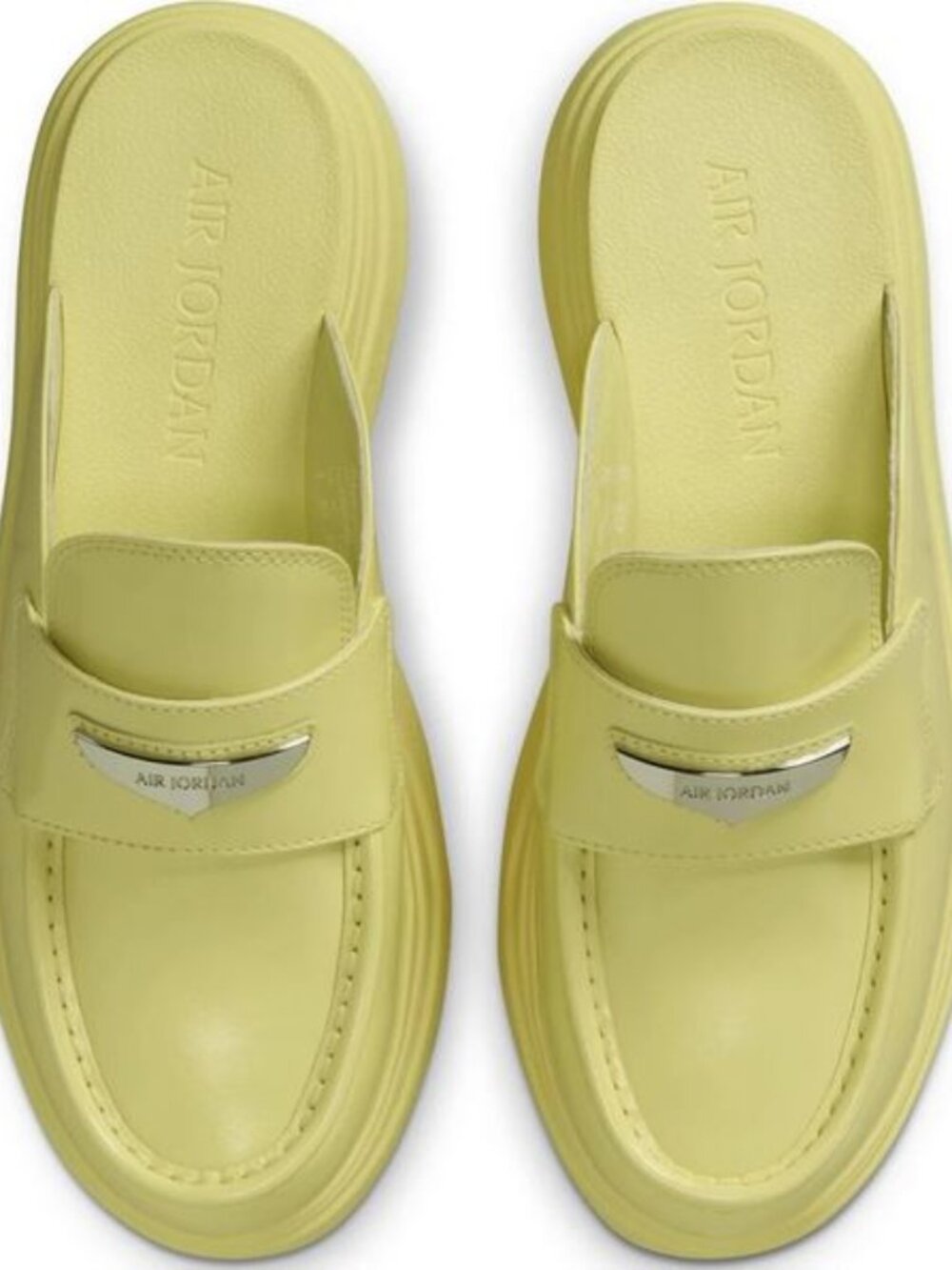 Air Jordan Loafer Platform Mule Luminous Lime Green Metallic Silver